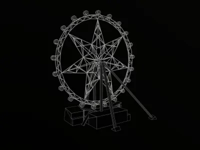 Melbourne Star Observation Wheel lowpoly Low-poly 3D model