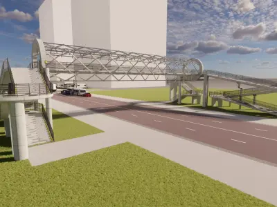 Pedestrian Bridge -B4 3D model