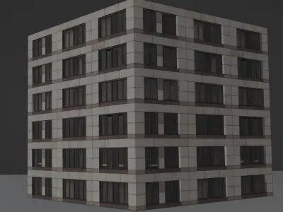 Building 4 Low-poly 3D model purchase
