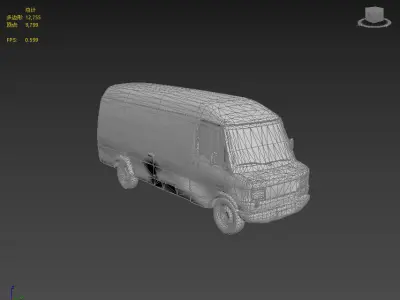 Next generation old van Low-poly 3D model