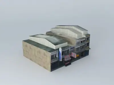 City street buildings  Free 3D model