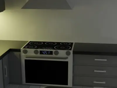 Semi-Realistic Modern Kitchen Free 3D model