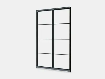 PAX Pair of sliding door frames w rail 2 Low-poly 3D model