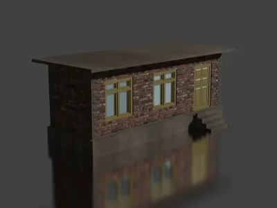 city house low-poly Low-poly 3D model 8