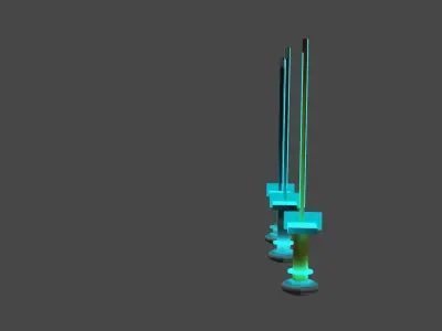warriors sword with led lighting pack 3D model