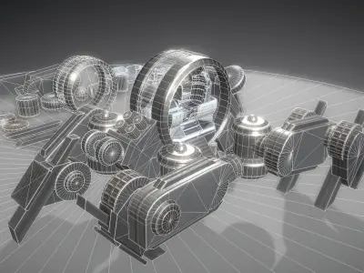 Futuristic Terrain Walker Basic Version 1 Rigged and Animated Low-poly 3D model