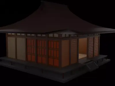 Small Temple in oriental style Low-poly 3D model