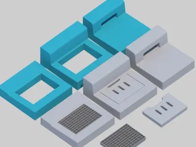 L-shaped gutter Street culvert Type 2 3D model