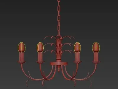 Mid Century Belgian Brass Chandelier By Boulanger 3D model