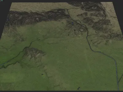 Los Angeles - 3D Terrain Low-poly 3D model