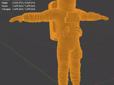 Orange Spacesuit Astronaut EVA Suit 3D Model High Detail PBR 3D model