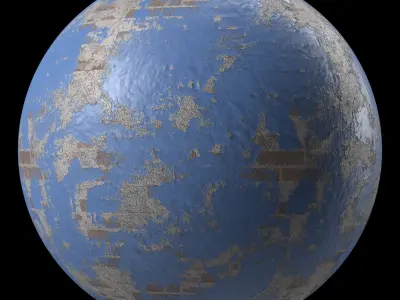 Plaster Materials 29- Painted Wall By Bricks sbsar Pbr seamless Texture