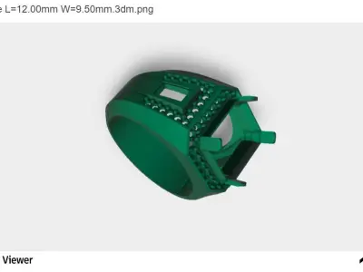 Men Ring With Asscher Cut Center Stone 3D print model