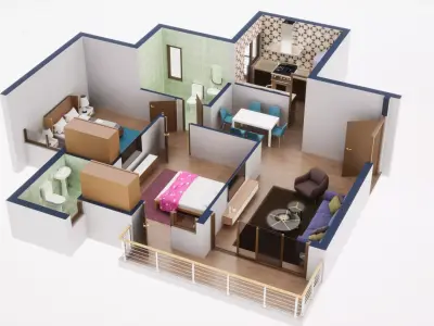 3D Floor Plan 40 3D model