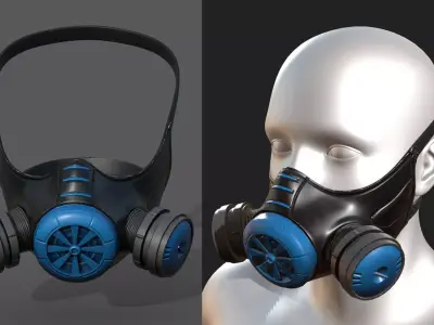 Gas mask helmet 3d model military combat fantasy  3D model