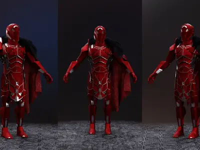 Sci-fi Knight  - A futuristic armoured character Low-poly 3D model