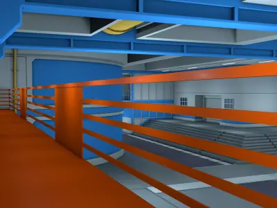 Sci Fi Interior Industrial Scene 3D model