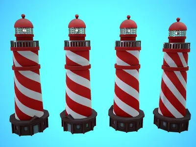 LIGHTHOUSE CARTOON STYLIZED Low-poly 3D model