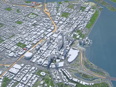 Perth Downtown Australia Low-poly 3D model