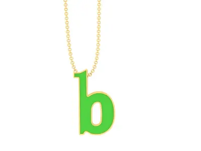 Kids Alphabet B Pendants 3dm STL OBJ FBX Renders Details 3D print model