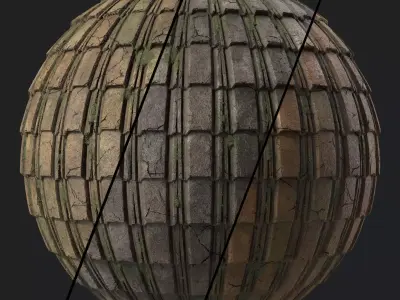 Roof Tile Materials 109- Concrete Roofing - Sbsar Seamless Pbr Texture