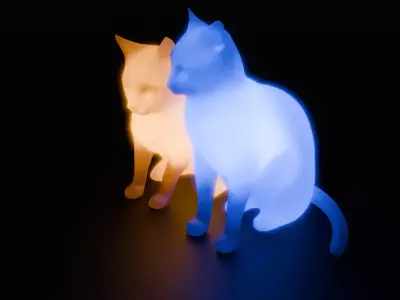 Indirect lighting for marking cats 3D model