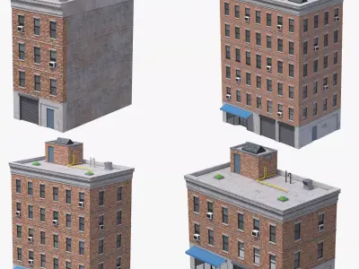 Apartment Buildings 3D Model Pack