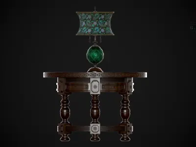 Lampshade-GL01-Green Low-poly 3D model