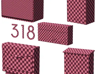 041 Modern Mailboxes 01 Wallmounted 00 Low-poly 3D model