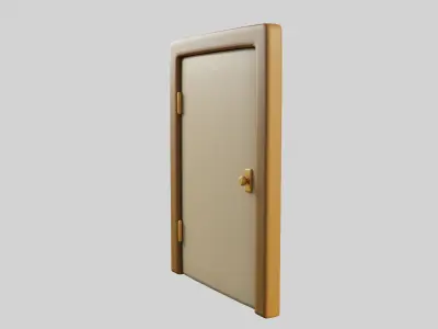 Cartoon Door 1a Low-poly 3D model