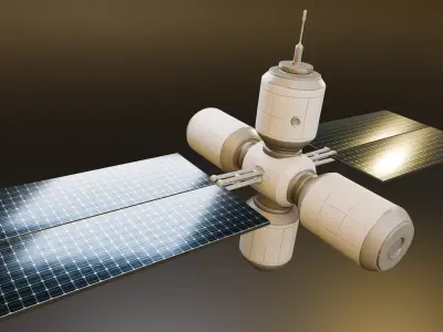 3D space station NASA satellite Free 3D model