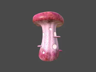 Fantasy Mushroom F03 Red - Scene Backdrop Design Low-poly 3D model