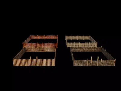 modular fence panels  3D model
