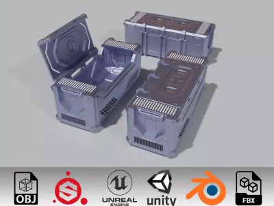 Sci-Fi Container Vol1 Low-poly 3D model