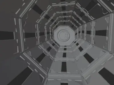 Sci Fi Space Tunnel Loop Low-poly 3D model