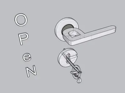 OPeN Door Handle A Fusion of Art and Functionality 3D model
