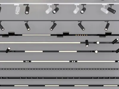 Modern downlights-spotlights-track lights 3D model