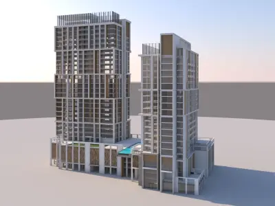 Hotel Building 3D model 111
