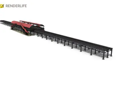 Elevated Train Station 3D model