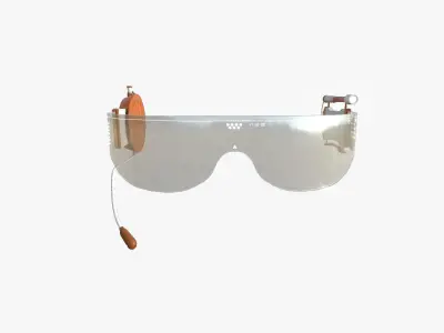 SciFi Glasses D06 White Wood - Character Design Fashion Low-poly 3D model