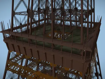 Eiffel tower with its original design 3D model