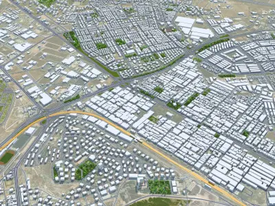 Gaziantep Turkey 35km Low-poly 3D model