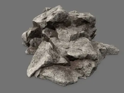 Rock Set Low-poly 3D model