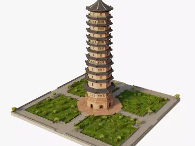 Bao Thien Pagoda 3D model