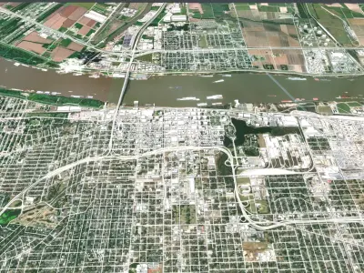 Cityscape Baton Rouge  Louisiana USA  3D model