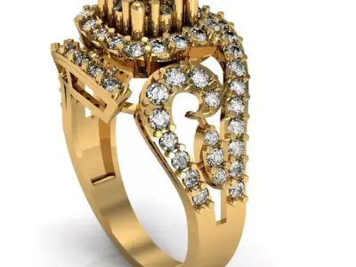 diamond ring 3D print model 91