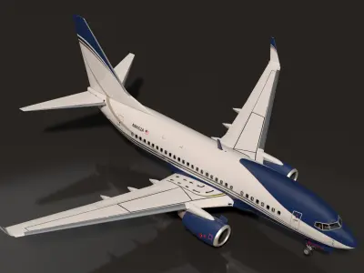  Boeing 737-600 with Interior Rigged for Cinema 4D 
