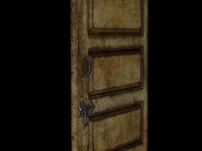 Wooden Door Low-poly 3D model