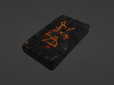 Ancient Rune-Engraved Stone Tablet   3D model