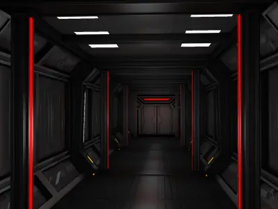 Sci fi spaceship Corridor 3D model buy